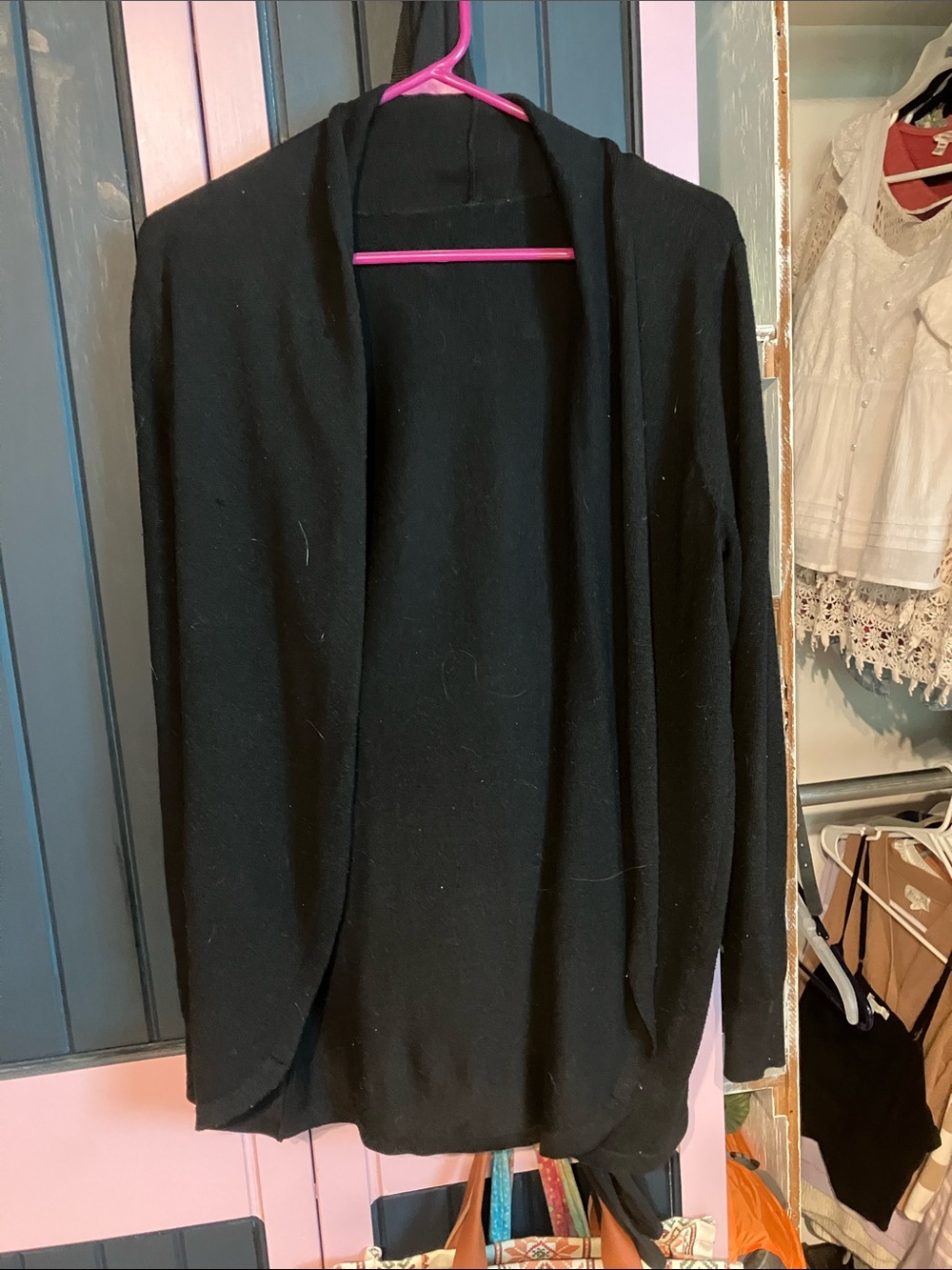 Black Open-Front Women's Sweater Cardigan